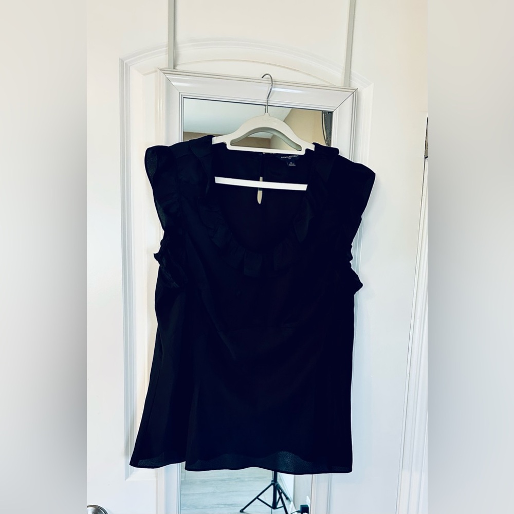 Banana Republic Black Ruffle Top